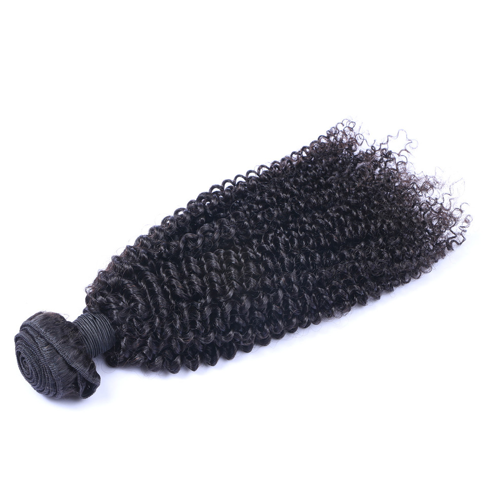 Brazilian Virgin Human Kinky Curly Unprocessed Remy Hair Weaves Double Wefts 100G/Bundle 1Bundle/Lot Can Be Dyed Bleached