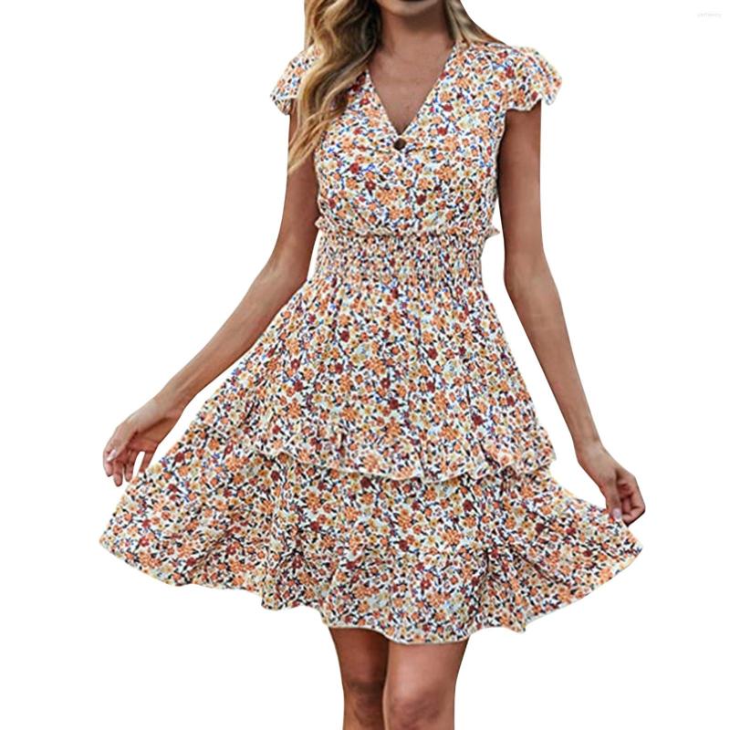 Party Dresses Floral Print Ruffle A-Line Short Dress Sleeve Summer Boho V-Neck Holiday Sundresses Women, White
Party Dresses Floral Print Ruffle A-Line Short Dress Sleeve Summer Boho V-Neck Holiday Sundresses Women, White