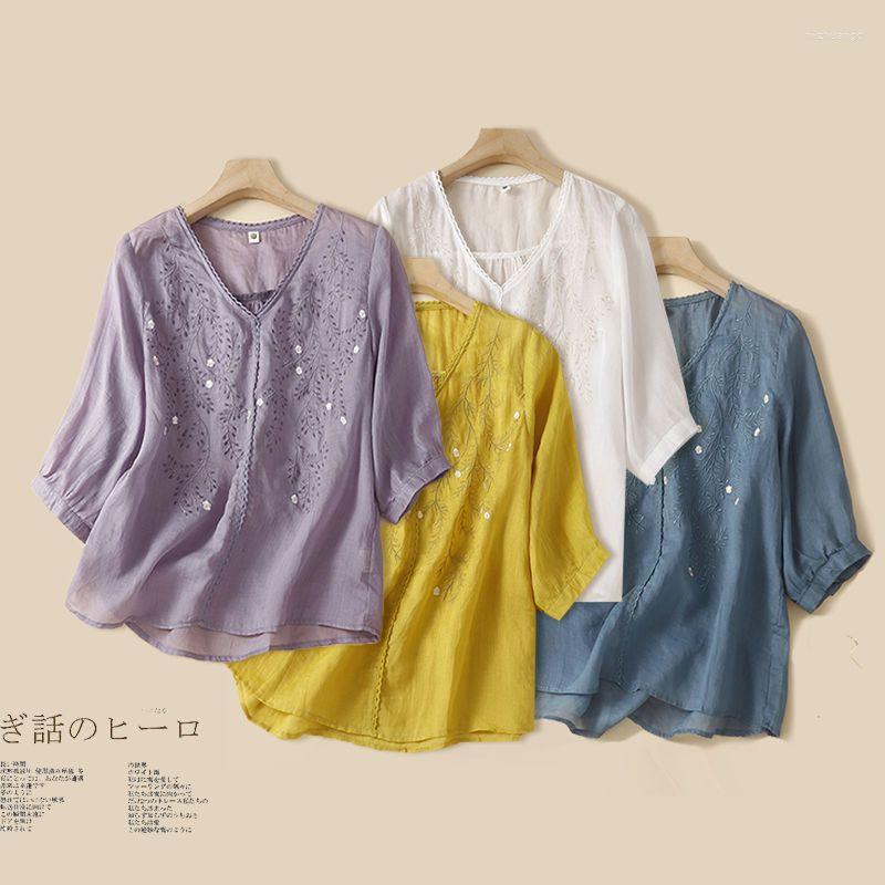 Women's Blouses Summer Elegant Fashion Pullovers For Women Cotton Linen Shirt Casual Embroidered Korean Top Shirts Blusas Mujer Q379, Purple
Women's Blouses Summer Elegant Fashion Pullovers For Women Cotton Linen Shirt Casual Embroidered Korean Top Shirts Blusas Mujer Q379, Purple