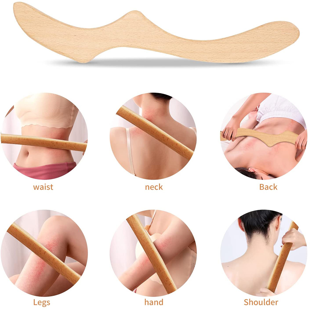 Massaging Neck Pillowws JOMMJO 2 Pcs Wood Therapy Massage Tools lymphatic Drainage r back Trigger Points for Body Sculpting 230508
