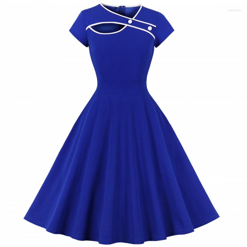 Casual Dresses Rockabilly Summer Women Short Sleeve Vintage Swing Elegant Solid Color Female Fashion Retro Pin Up A-Line Dress, Blue
Casual Dresses Rockabilly Summer Women Short Sleeve Vintage Swing Elegant Solid Color Female Fashion Retro Pin Up A-Line Dress, Blue