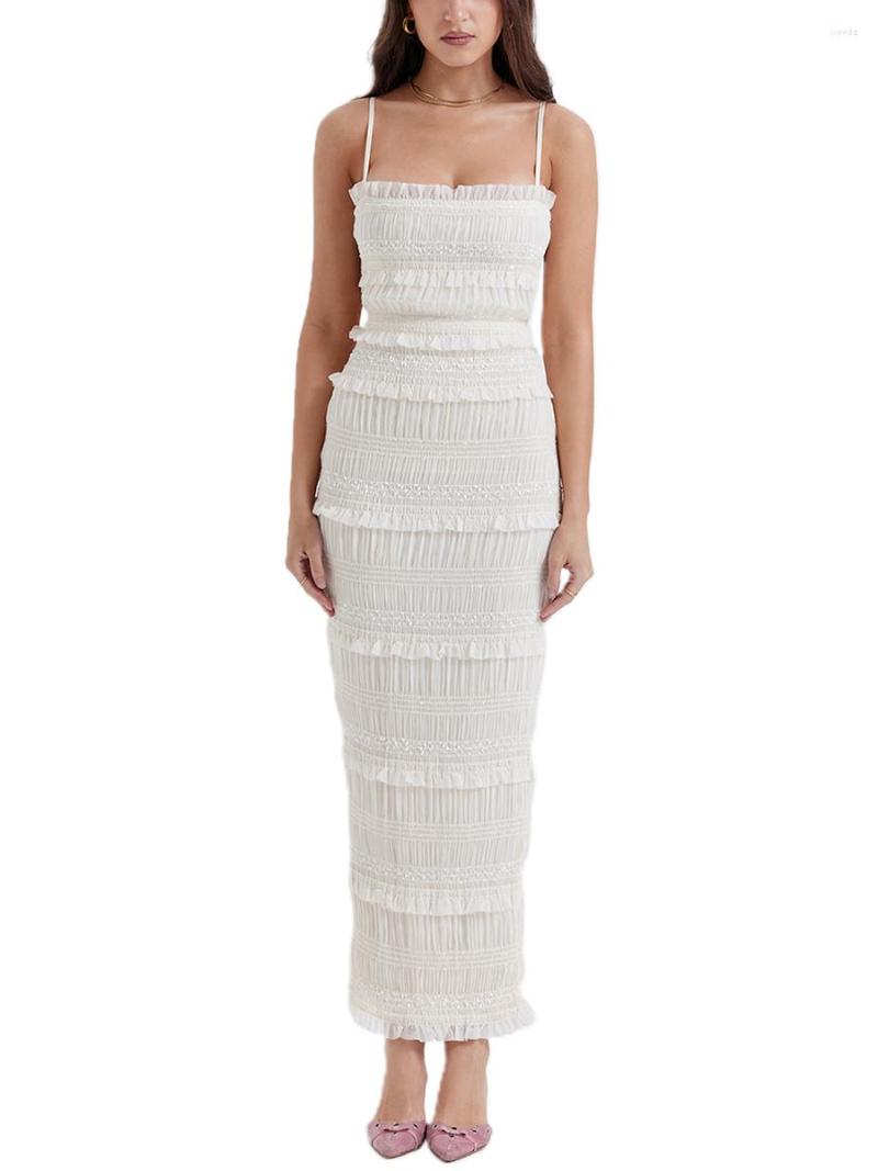 Casual Dresses Women Strappy Tiered Ruffle Long Dress Frill Midi Bodycon Ruched Backless Fitted Evening Party, Apricot
Casual Dresses Women Strappy Tiered Ruffle Long Dress Frill Midi Bodycon Ruched Backless Fitted Evening Party, Apricot