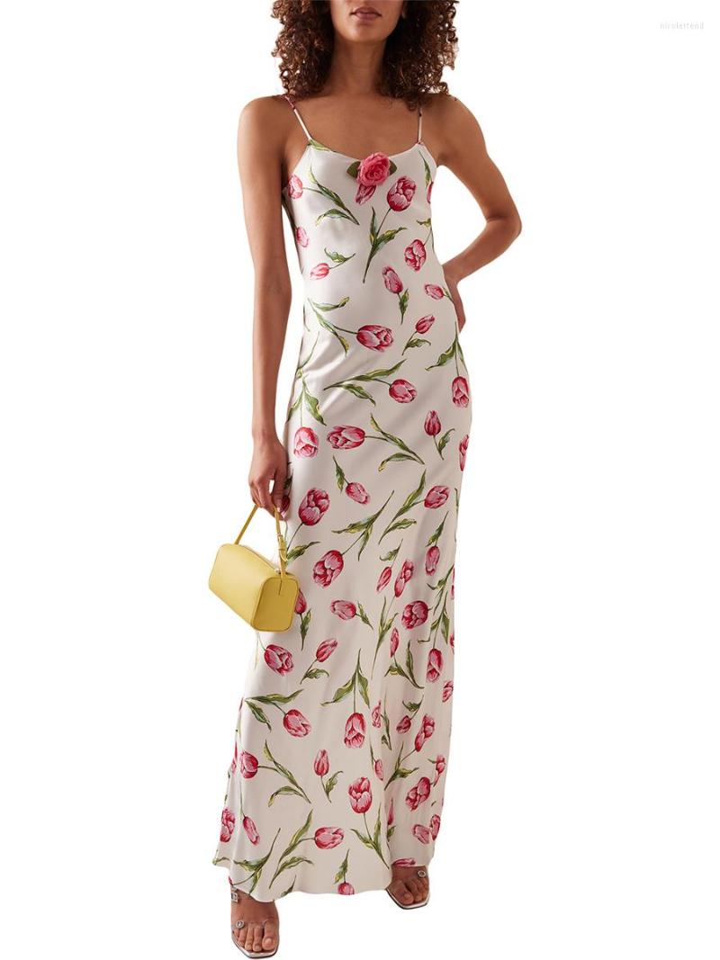Casual Dresses Women' Slim Long Dress Summer Fashion Party Retro Sleeveless Spaghetti Strap Tulip Printed Slip, White
Casual Dresses Women' Slim Long Dress Summer Fashion Party Retro Sleeveless Spaghetti Strap Tulip Printed Slip, White