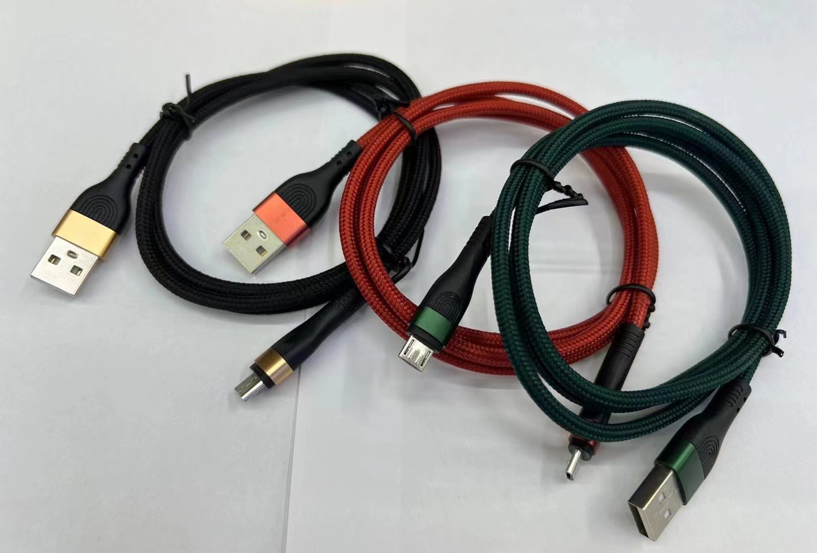 2M Nylon Braided Cables Multi colors Type C Micro USB Data Cable 2.4A Fast Charge Cord for Samsung Xiaomi Huawei phones