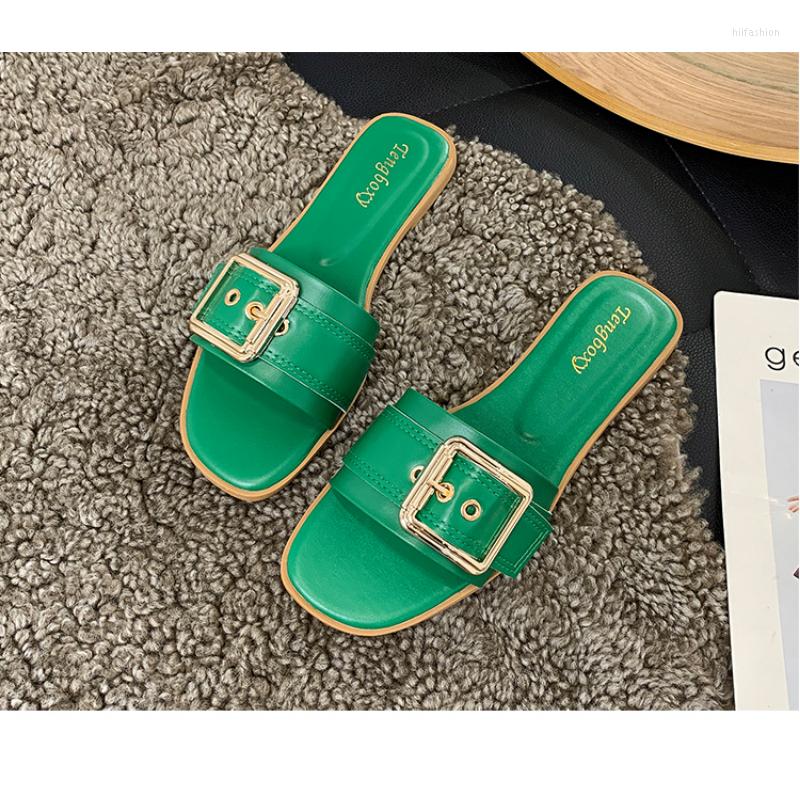 Slippers Women Slides Personality Buckle Open Toe Wear-resistant Office White Flat SummerSandals Shoes
Slippers Women Slides Personality Buckle Open Toe Wear-resistant Office White Flat SummerSandals Shoes