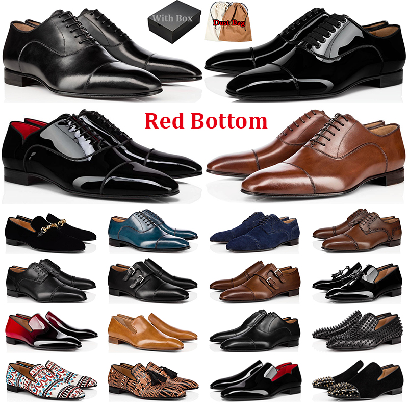 Luxury Men Dress Shoes Red Bottoms Loafers Sneakers Suede Patent Leather Rivets Slip On With Box Mens Business Party Sneaker Wedding Plate-form Shoe, #1
Luxury Men Dress Shoes Red Bottoms Loafers Sneakers Suede Patent Leather Rivets Slip On With Box Mens Business Party Sneaker Wedding Plate-form Shoe, #1