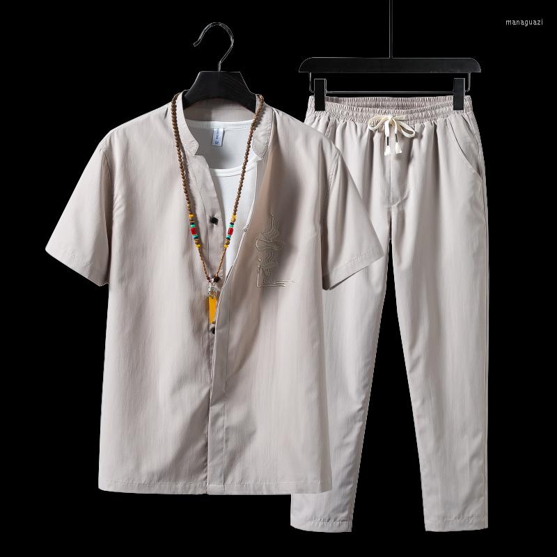 Men's Tracksuits 2023 Summer Fashion Casual Men's Suit Short Sleeve Solid Color Embroidered Shirt Two-piece Set Size M To 5XL
Men's Tracksuits 2023 Summer Fashion Casual Men's Suit Short Sleeve Solid Color Embroidered Shirt Two-piece Set Size M To 5XL