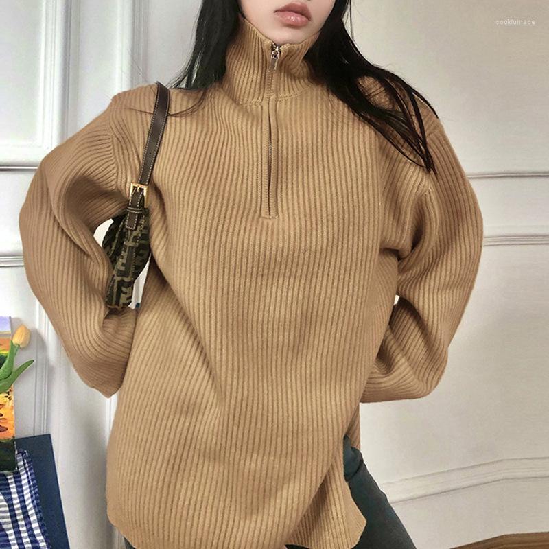 Women' Sweaters Knitted Sweater Women Winter Warm Thick Turtleneck Zipper Hem Split Mid-length Pullover Oversized Soft Knitwear Femme Coat, Khaki
Women' Sweaters Knitted Sweater Women Winter Warm Thick Turtleneck Zipper Hem Split Mid-length Pullover Oversized Soft Knitwear Femme Coat, Khaki