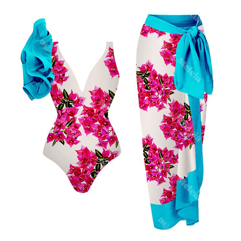 Floral Swimwear Bohemian Style Long Dress Women V Neck Swimsuit Summer Ladies Beach Dresses, Blue dress
Floral Swimwear Bohemian Style Long Dress Women V Neck Swimsuit Summer Ladies Beach Dresses, Blue dress