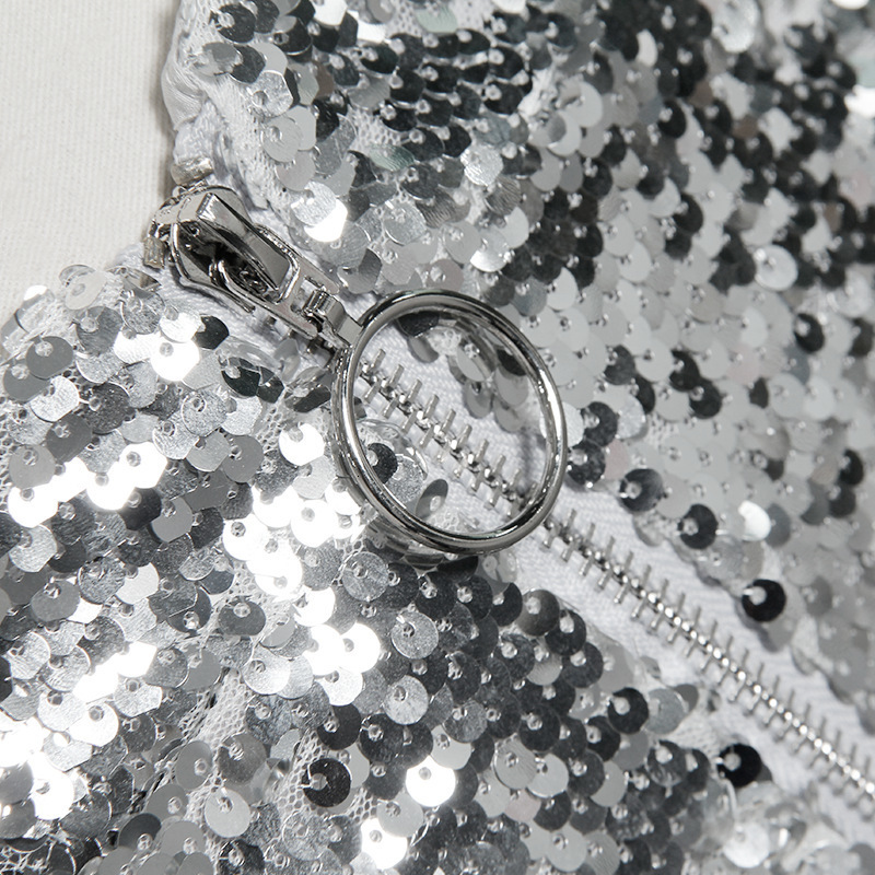 Womens Shorts Bling Sexy Women Sequin Shorts High Waist ORing Zip Bodycon Shorts Feminino Skinny Party Club Festival Raves Pole Dance Shorts 230509