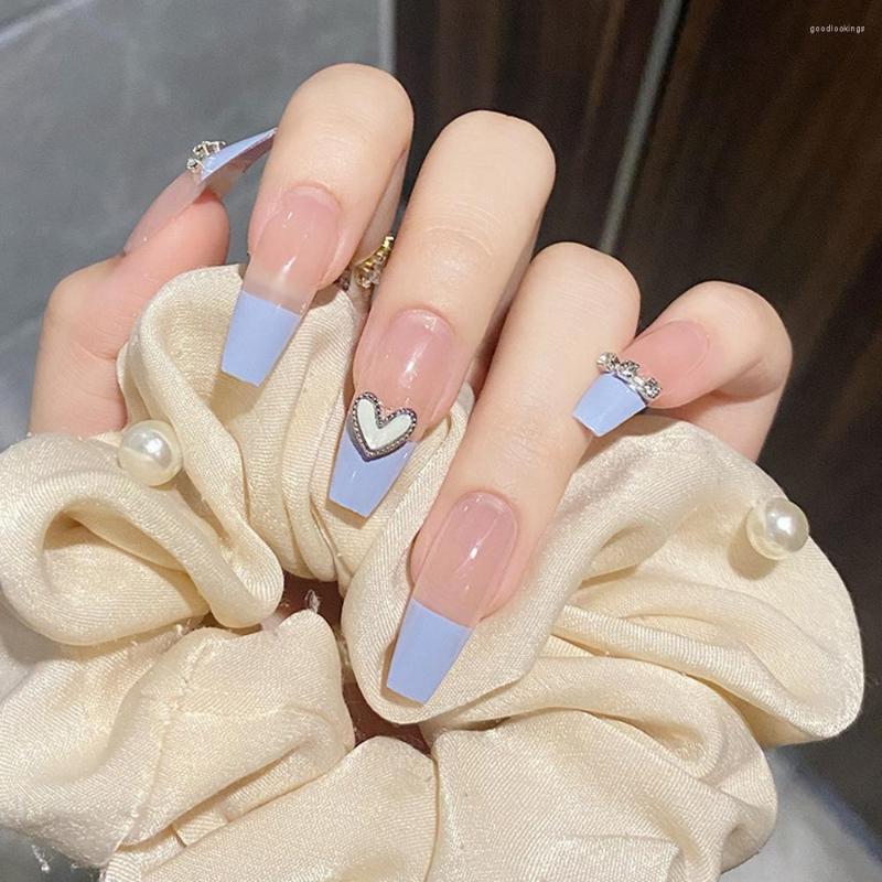 False Nails Blue Heart Chain With Drill Long Nail Piece Wearable Full Coverage Finished Art Removable, Jelly glue model
False Nails Blue Heart Chain With Drill Long Nail Piece Wearable Full Coverage Finished Art Removable, Jelly glue model