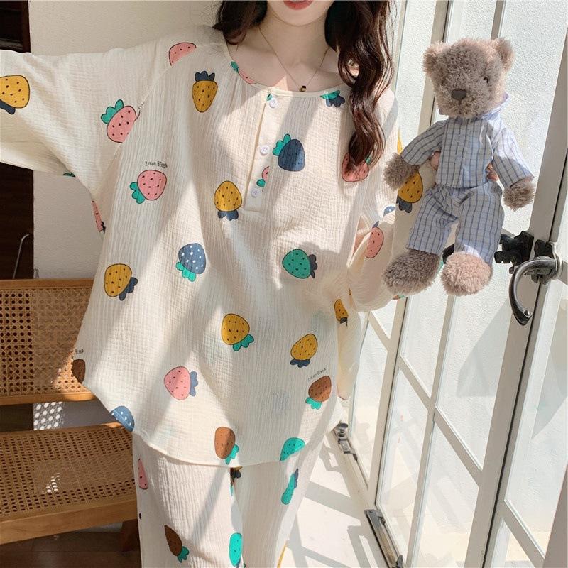 Women's Sleepwear Soft Glutinous Milk Cute Cotton Skin Friendly Double Yarn Sweet Strawberry Bear Outerwear Home Wear, Big cute bear
Women's Sleepwear Soft Glutinous Milk Cute Cotton Skin Friendly Double Yarn Sweet Strawberry Bear Outerwear Home Wear, Big cute bear