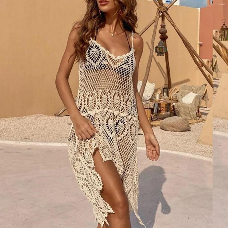 Women's Swimwear Women Swim Coverups Knitted Crochet Bikini Cover Up Dress Irregular Hem Fashion Spaghetti Strap Hollow Out Lace Female, Sand color
Women's Swimwear Women Swim Coverups Knitted Crochet Bikini Cover Up Dress Irregular Hem Fashion Spaghetti Strap Hollow Out Lace Female, Sand color