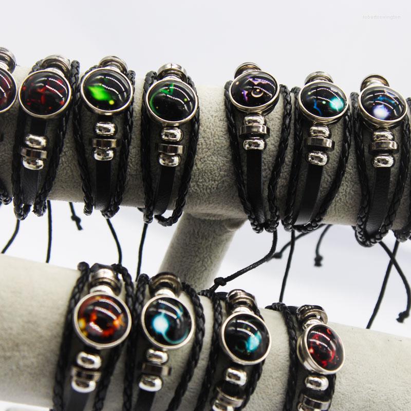 Charm Bracelets 12pcs/Set 12 Constellations Wholesale Item Bulk Mix Lots Luminous Handmade Leather Snaps Bangles Fashion Jewelry
Charm Bracelets 12pcs/Set 12 Constellations Wholesale Item Bulk Mix Lots Luminous Handmade Leather Snaps Bangles Fashion Jewelry