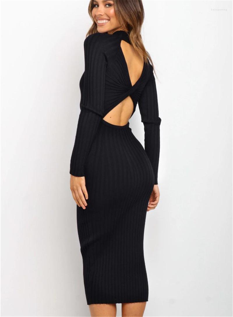Casual Dresses 2023 Spring Sexy Dress Women Temperament Elegant Hollow Out Backless Long Sleeve Solid Slim Vestido Moda Feminina Black
Casual Dresses 2023 Spring Sexy Dress Women Temperament Elegant Hollow Out Backless Long Sleeve Solid Slim Vestido Moda Feminina Black