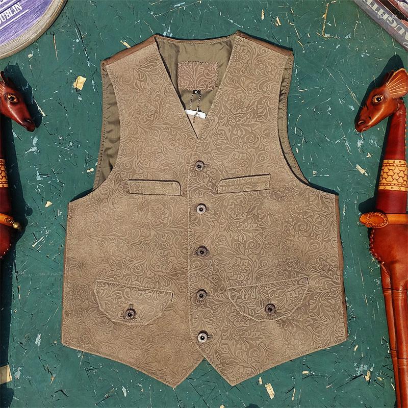 Men' Vests Suede Mens High Cowhide Quality Retro Floral Leather Vest Light Khaki Genuine Sleeveless Jacket Fashion Slim Fit Waistcoat Cloth
Men' Vests Suede Mens High Cowhide Quality Retro Floral Leather Vest Light Khaki Genuine Sleeveless Jacket Fashion Slim Fit Waistcoat Cloth
