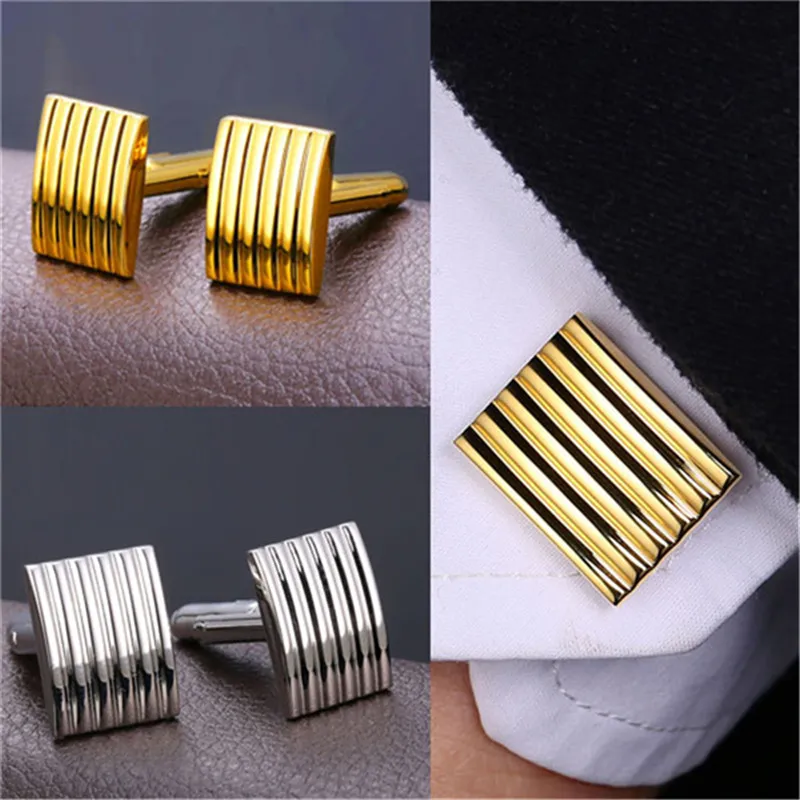 

Men's Suit Shirt Cuff Links High Quality Platinum/18K Real Gold Plated Metal Cuff Buttons Classy Cufflinks