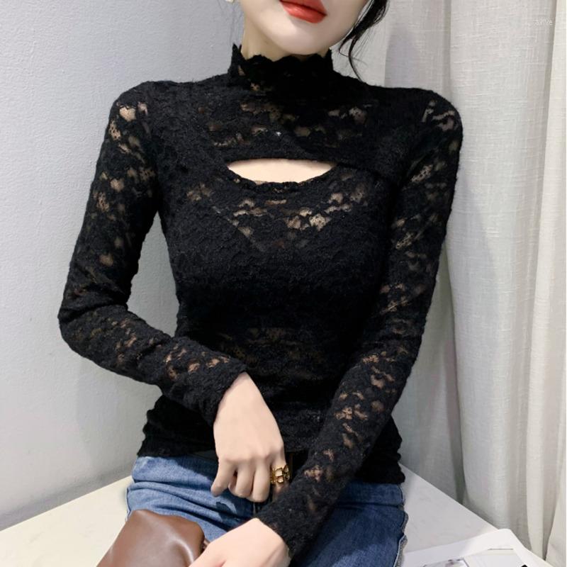 Women' T Shirts #6115 Black White Purple Lace Shirt Women Hollow Out Sexy Turtleneck Female Long Sleeve Thin Vintage Women' T-shirt
Women' T Shirts #6115 Black White Purple Lace Shirt Women Hollow Out Sexy Turtleneck Female Long Sleeve Thin Vintage Women' T-shirt