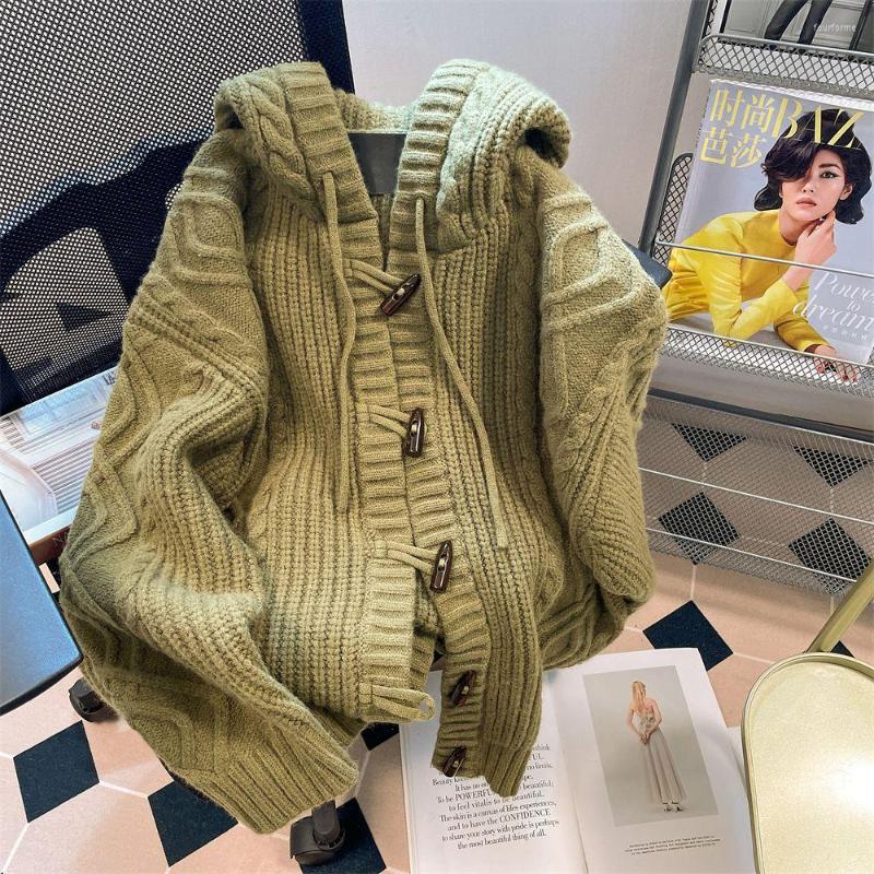 Women' Knits Hooded Twist Sweater Long Sleeve Coat Autumn And Winter 2023 Women' Loose Outer Wear Lazy Knitted Cardigan Clothing A128, Green
Women' Knits Hooded Twist Sweater Long Sleeve Coat Autumn And Winter 2023 Women' Loose Outer Wear Lazy Knitted Cardigan Clothing A128, Green