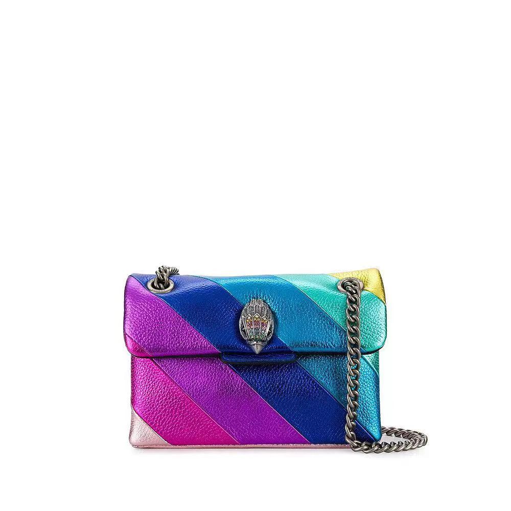 

leather purse Kurt Geiger handbag stripes rainbow bag Luxury london lou lou Designer Women Man Mini Shoulder bag metal sign pochette clutch tote crossbody chain Bags, Make up the difference