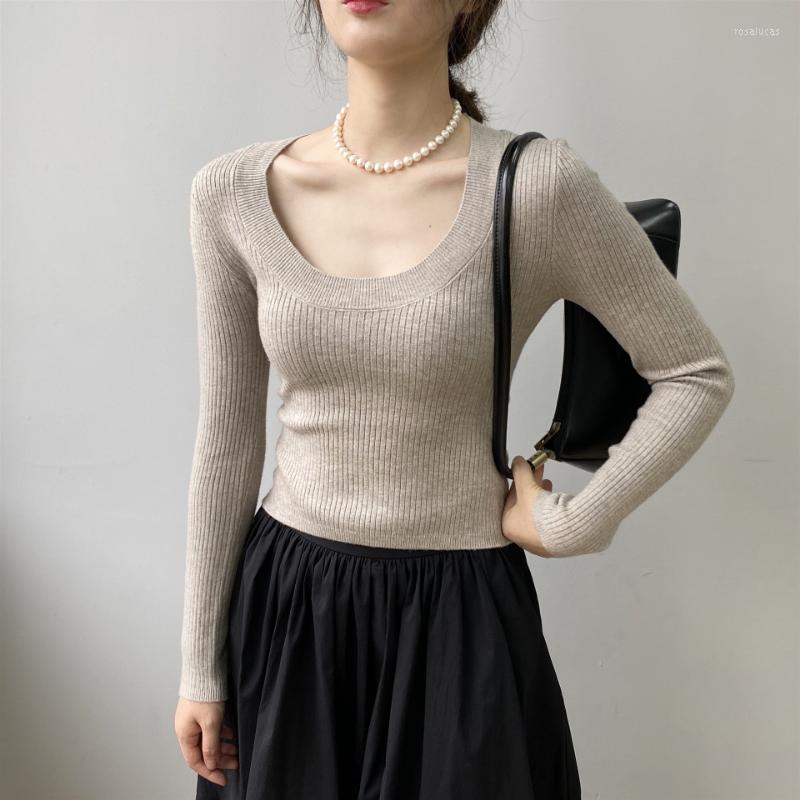 Women's Sweaters Elegant Crewneck Thin Sweater Women's Leggings Spring Vintage Knitted Inner Matching Women, Black 
Women's Sweaters Elegant Crewneck Thin Sweater Women's Leggings Spring Vintage Knitted Inner Matching Women, Black
