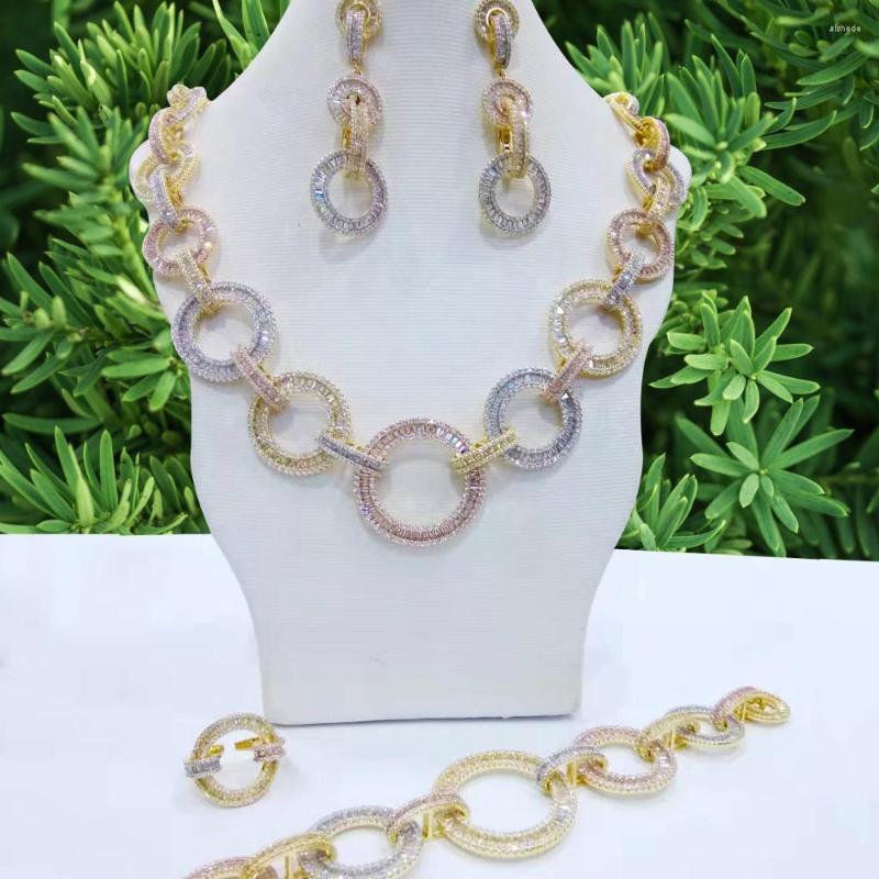 Necklace Earrings Set GODKI Jimbora Trendy Luxury Round Chains Punk Fashion Wedding Naija Bride Cubic Zirconia Dubai 4PCS Dress, Picture shown
Necklace Earrings Set GODKI Jimbora Trendy Luxury Round Chains Punk Fashion Wedding Naija Bride Cubic Zirconia Dubai 4PCS Dress, Picture shown