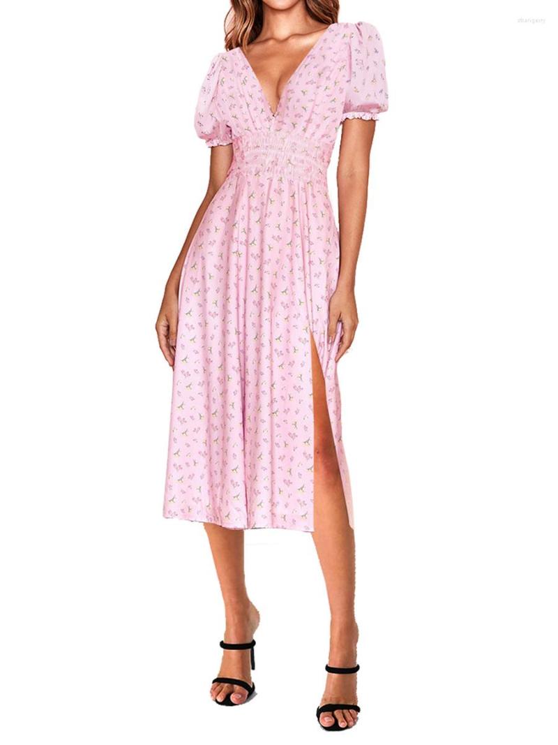 Casual Dresses Women Long Short Sleeve V Neck Lace Floral Print High Waist Party Split Midi, Black
Casual Dresses Women Long Short Sleeve V Neck Lace Floral Print High Waist Party Split Midi, Black