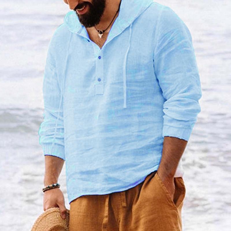 Men's Casual Shirts Men's Hooded Shirt Summer Short-sleeved T-shirt Cotton And Linen Button Male Breathable, Blue
Men's Casual Shirts Men's Hooded Shirt Summer Short-sleeved T-shirt Cotton And Linen Button Male Breathable, Blue
