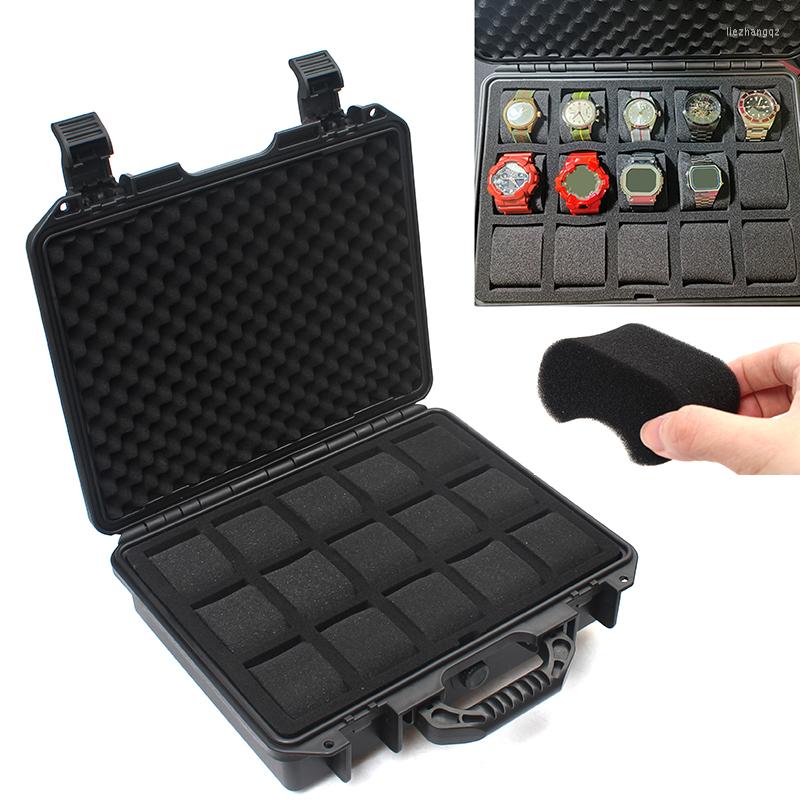 Watch Boxes 15 Slots Plastic Storage Box Suitcase Case Display Waterproof Mmoisture-proof Bracket Portable Tool
Watch Boxes 15 Slots Plastic Storage Box Suitcase Case Display Waterproof Mmoisture-proof Bracket Portable Tool