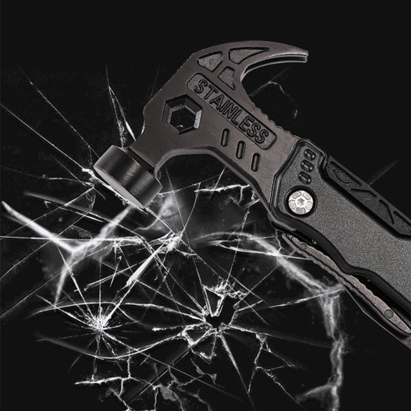 Hammer Outdoor Multi-functional Claw Hammer Vehicle Safety Folding Hammer Broken Window Escape Hammer Woodworking Hammer Camping Tool 230509