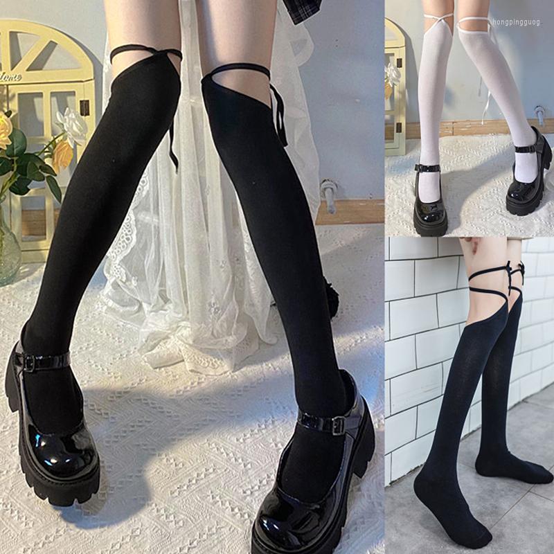 Women Socks Japanese Style Lolita Thigh High Harajuku Gothic Criss Cross Lace-Up Bandage Student Over Knee Stockings, White
Women Socks Japanese Style Lolita Thigh High Harajuku Gothic Criss Cross Lace-Up Bandage Student Over Knee Stockings, White