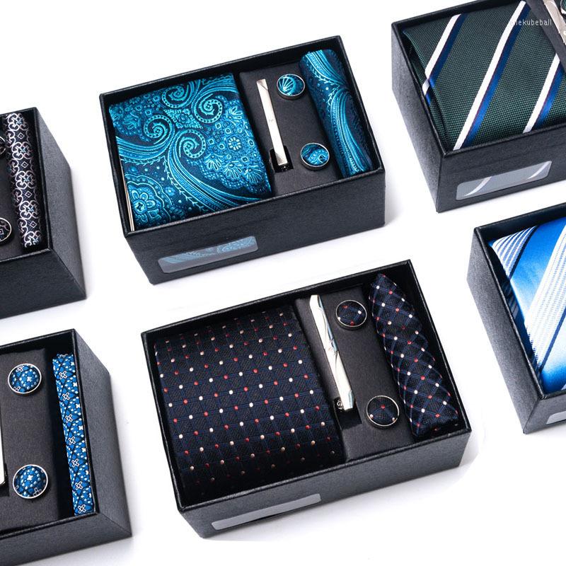 Bow Ties Formal Dress NeckTie Handkerchief Gift Box Men's Tie Set Silk Striped Party Groom Wedding Cufflinks Clips Men NZ265
Bow Ties Formal Dress NeckTie Handkerchief Gift Box Men's Tie Set Silk Striped Party Groom Wedding Cufflinks Clips Men NZ265