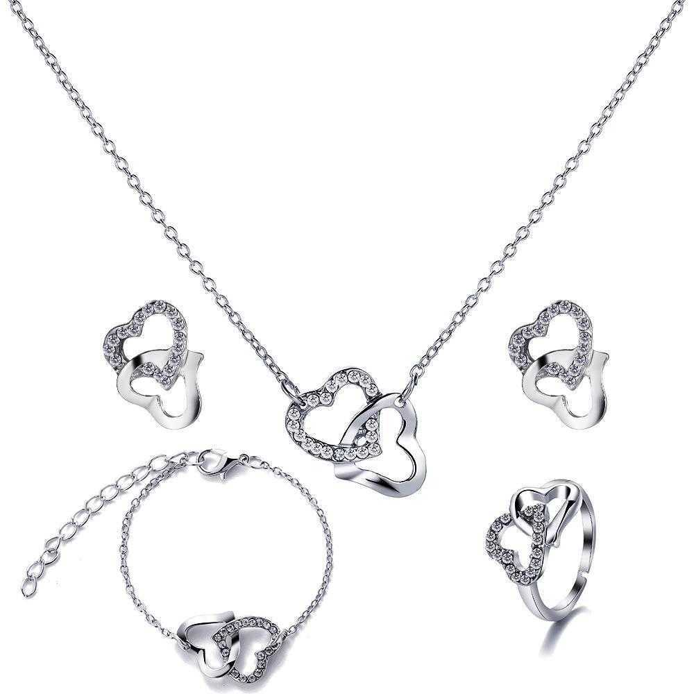 Yongjie Tongxin Jewelry Set Creative Charm Inlaid Rhinestone Necklace Ear Stud Bracelet Ring Four Piece
Yongjie Tongxin Jewelry Set Creative Charm Inlaid Rhinestone Necklace Ear Stud Bracelet Ring Four Piece