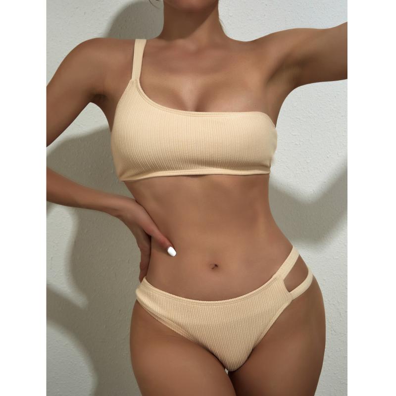 Women' Swimwear Copyright Design Custom Logo Label Tag 2023 Khaki One-shoulder Ribbed Swimsuit High-cut
Women' Swimwear Copyright Design Custom Logo Label Tag 2023 Khaki One-shoulder Ribbed Swimsuit High-cut