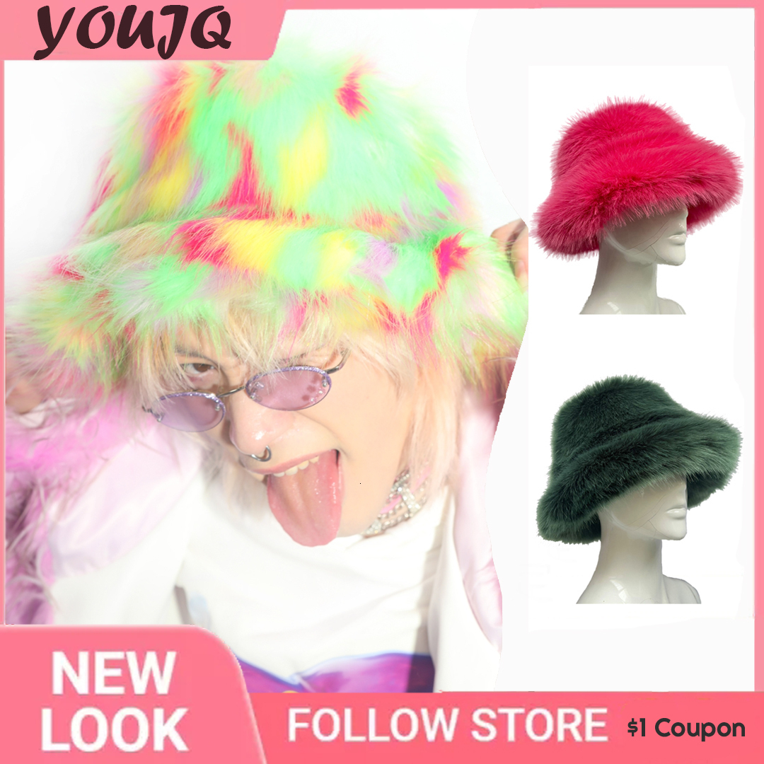 Wide Brim Hats Bucket Hats Y2K Millennium Gothic Girl Autumn Winter Women Rainbow Faux Fur Cap Female Casual Party Music Festival Thickened Bucket Hats 230509, Rose stripes
Wide Brim Hats Bucket Hats Y2K Millennium Gothic Girl Autumn Winter Women Rainbow Faux Fur Cap Female Casual Party Music Festival Thickened Bucket Hats 230509, Rose stripes