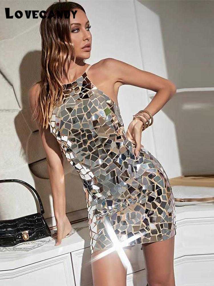 Sexy Shiny Metallic Sequin Halter Dres Sleeveless Round Neck Bodycon Mini Dresses Summer Female Glitter Party Robe 230508, White
Sexy Shiny Metallic Sequin Halter Dres Sleeveless Round Neck Bodycon Mini Dresses Summer Female Glitter Party Robe 230508, White