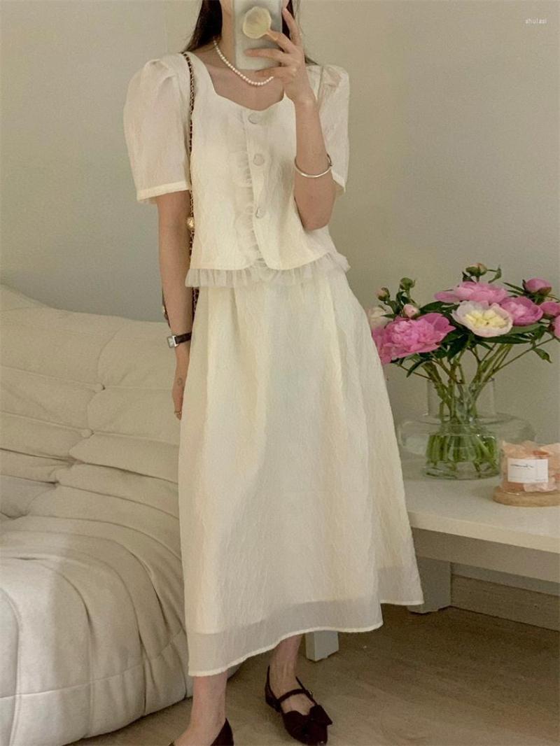 Work Dresses Alien Kitty 2023 Chic Lace Women Suits Summer Square Collar Slim Shirts OL Loose Streetwear Wear Long Skirts Sets, Beige
Work Dresses Alien Kitty 2023 Chic Lace Women Suits Summer Square Collar Slim Shirts OL Loose Streetwear Wear Long Skirts Sets, Beige