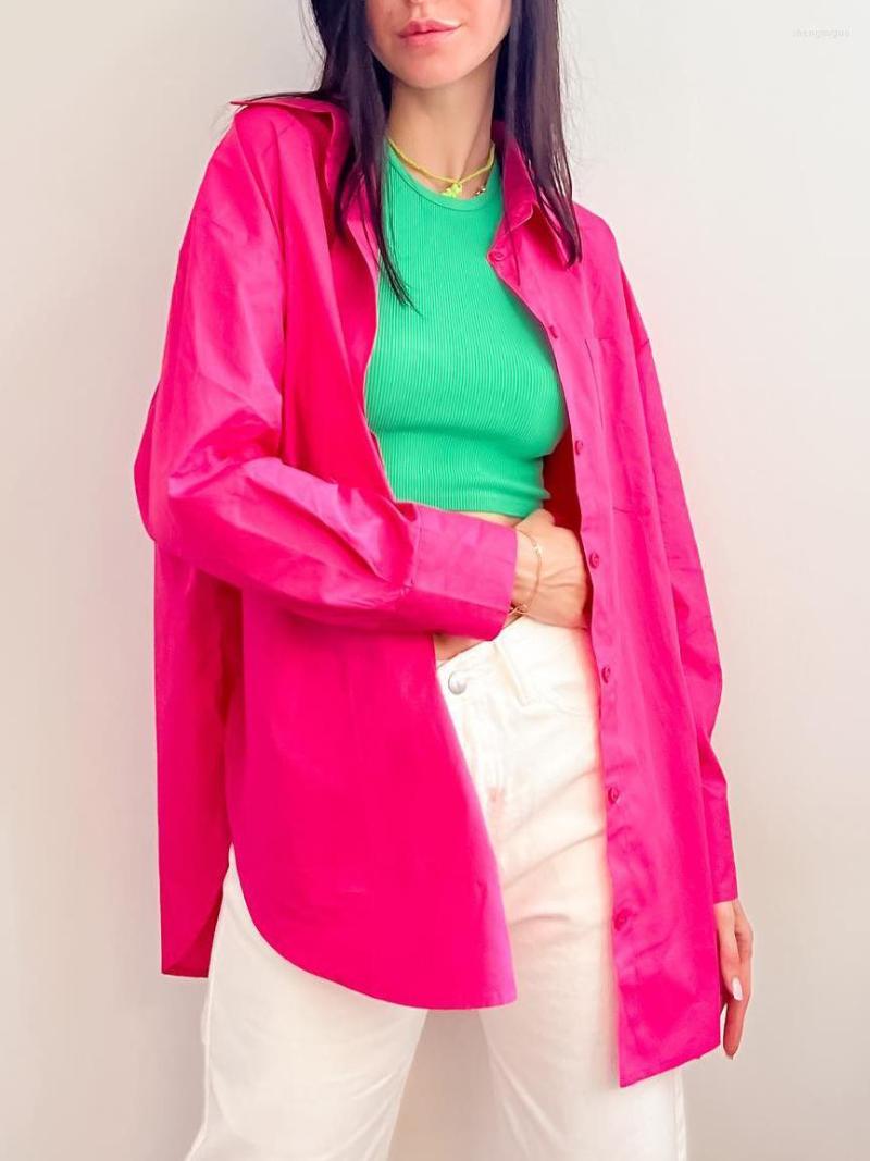 Women' T Shirts 2023 Spring Oversized Candy Colors Loose Shirt Women Blouses Basic Pure Cotton Button Up Long Sleeve Top Rose Blue Green 
Women' T Shirts 2023 Spring Oversized Candy Colors Loose Shirt Women Blouses Basic Pure Cotton Button Up Long Sleeve Top Rose Blue Green