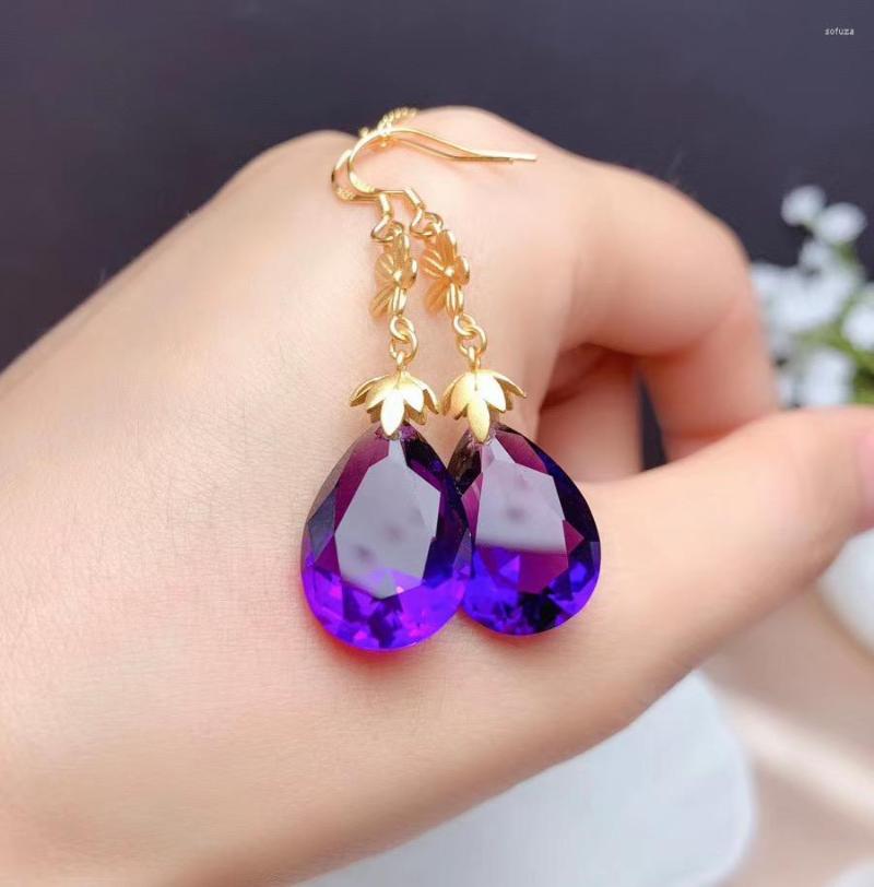 Stud Earrings Anniversary Gift Amethyst 925 Sterling Silver High Jewelry Natural And Real