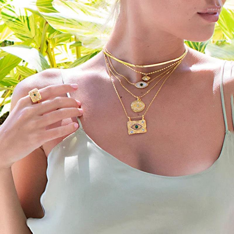 Pendant Necklaces Cz Stone Green Peacock Devil's Eye Necklace Stainless Steel Lava Texture Tag For Women Ethnic Bohemia Summer 2023
Pendant Necklaces Cz Stone Green Peacock Devil's Eye Necklace Stainless Steel Lava Texture Tag For Women Ethnic Bohemia Summer 2023