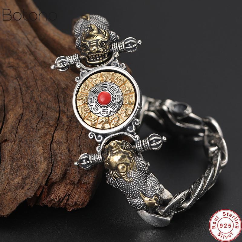 Link Bracelets Chain 2023 Buddha Bracelet 925 Sterling Silver Men Vajra Zodiac Mantra Lucky Brave Troops Rotatable Bangle Jewelry
Link Bracelets Chain 2023 Buddha Bracelet 925 Sterling Silver Men Vajra Zodiac Mantra Lucky Brave Troops Rotatable Bangle Jewelry