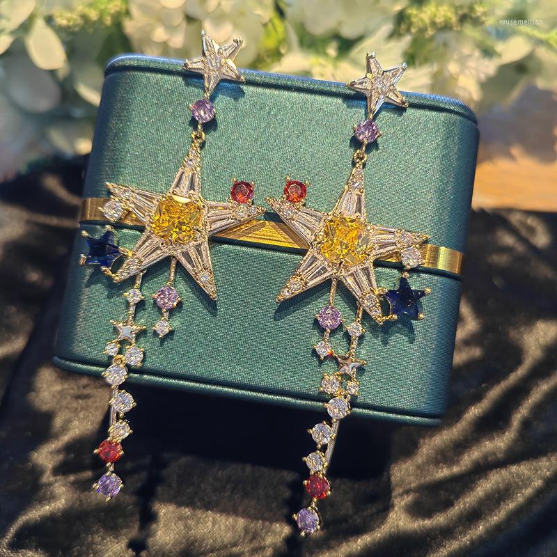 Dangle Earrings Luxury Colorful Zircon Taseel For Women Girl Fashion Geometry Long Drop Star Earring Female Wedding Party Gifts
Dangle Earrings Luxury Colorful Zircon Taseel For Women Girl Fashion Geometry Long Drop Star Earring Female Wedding Party Gifts