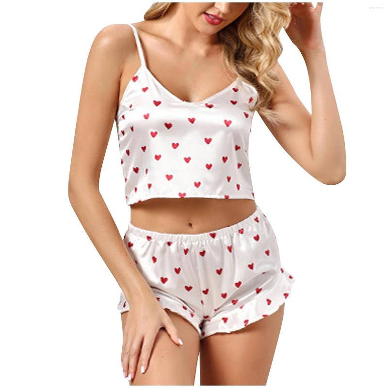 Women' Sleepwear 1 Set Sexy Lace Pyjamas For Women V-Neck Pyjama Femme Summer Satin Nightwear Lingerie Underwear Pajamas Sets, White
Women' Sleepwear 1 Set Sexy Lace Pyjamas For Women V-Neck Pyjama Femme Summer Satin Nightwear Lingerie Underwear Pajamas Sets, White