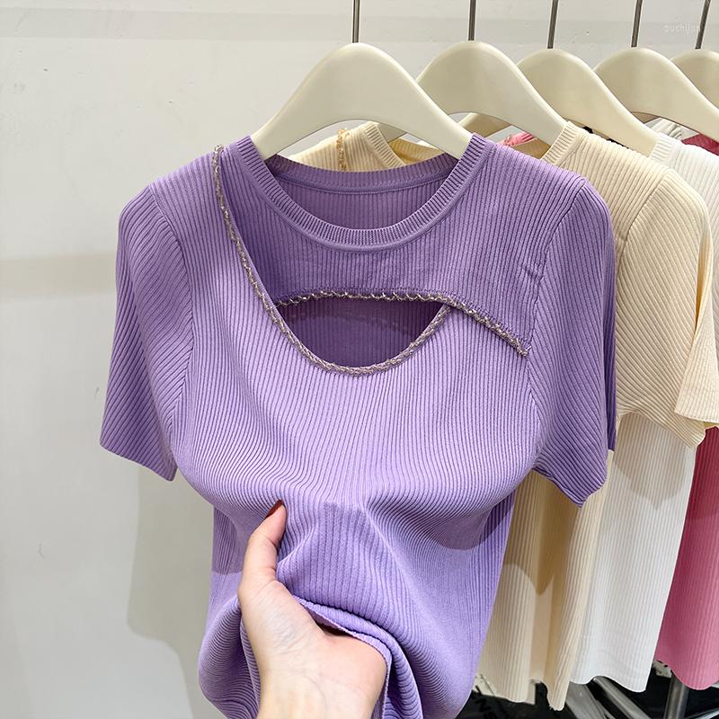 Women's T Shirts Slim Knitted Shirt Women Short Sleeves Top Fashion Hollow Out Tee Femme Korean Style Woman Clothes 2023 Summer Camisetas, Black
Women's T Shirts Slim Knitted Shirt Women Short Sleeves Top Fashion Hollow Out Tee Femme Korean Style Woman Clothes 2023 Summer Camisetas, Black