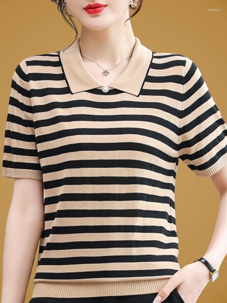 Women's T Shirts Striped Summer Knitted Shirt Women Short Sleeve Tee Femme Korean Style Clothes Womens Tops Casual Tshirt Camisetas Mujer, Black
Women's T Shirts Striped Summer Knitted Shirt Women Short Sleeve Tee Femme Korean Style Clothes Womens Tops Casual Tshirt Camisetas Mujer, Black