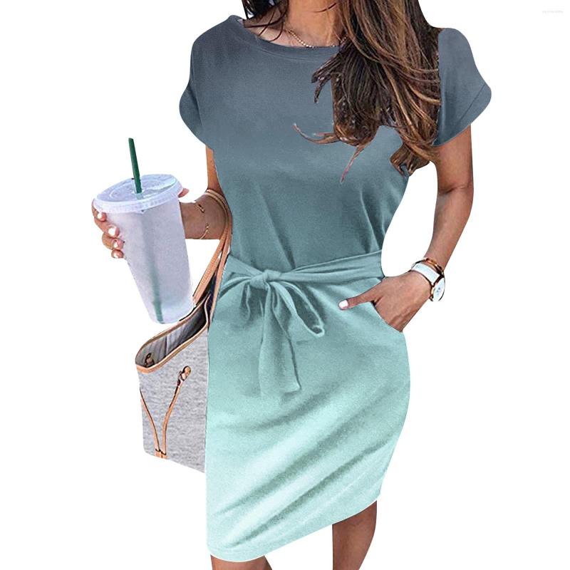 Casual Dresses Fashion Gradient Mini Dress Short Sleeve T Shirt With Sashes Harajuku Pockets Women Summer Sundress, Sky blue-a
Casual Dresses Fashion Gradient Mini Dress Short Sleeve T Shirt With Sashes Harajuku Pockets Women Summer Sundress, Sky blue-a
