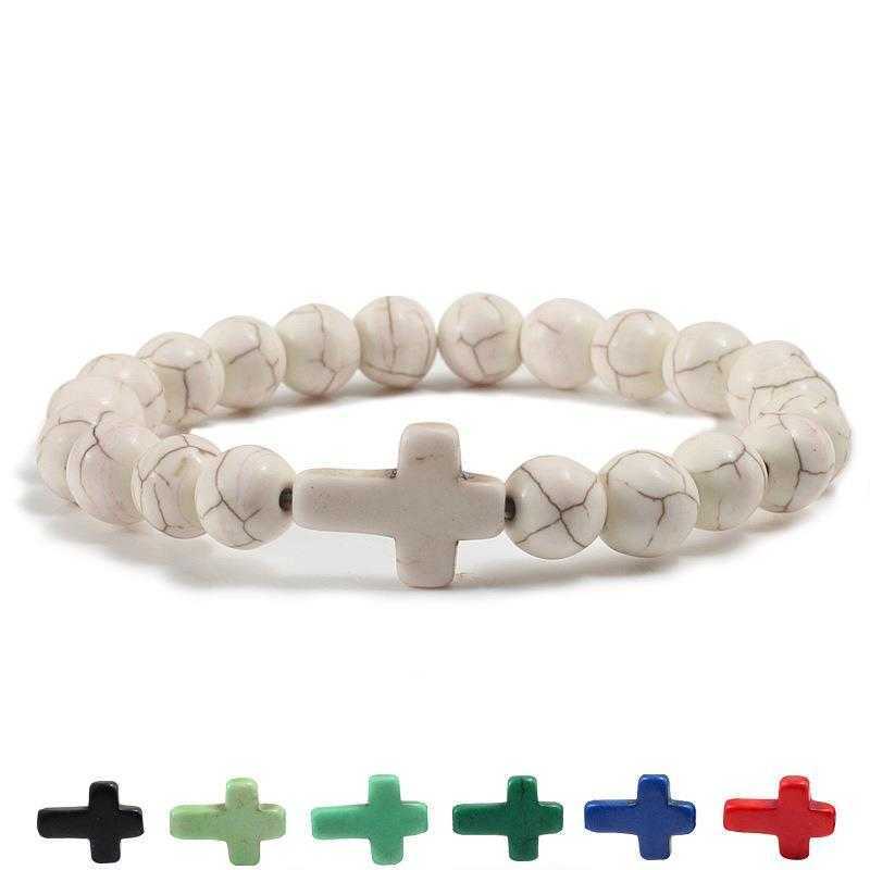 Ornament Fashion Strands Bracelet Turquoise Cross Volcanic Rock Black Frosted Beaded Yoga Hand Ring
Ornament Fashion Strands Bracelet Turquoise Cross Volcanic Rock Black Frosted Beaded Yoga Hand Ring