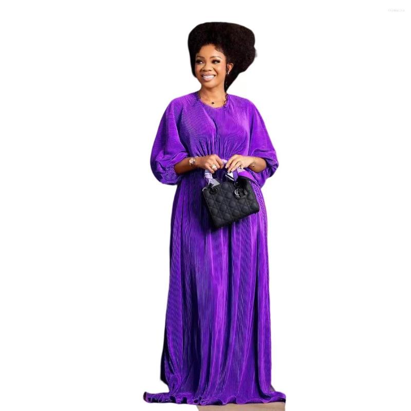 Ethnic Clothing African Dresses For Women Summer Fashion Half Sleeve Polyester Green Purple Pleated Long Dress Maxi
Ethnic Clothing African Dresses For Women Summer Fashion Half Sleeve Polyester Green Purple Pleated Long Dress Maxi
