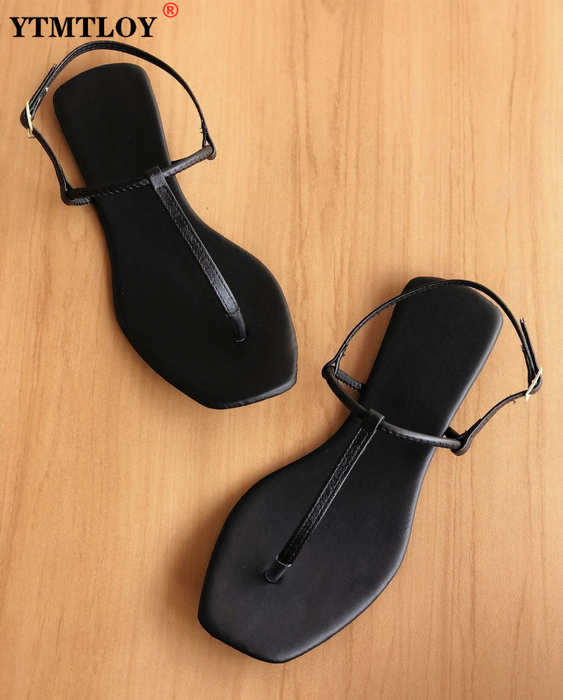 Slippers Casual Flat Women's Beach Sandals Flip Flops Summer T-strap Soft Women Sandals Ankle Strap Seaside Holiday Sandals for Girls 230509