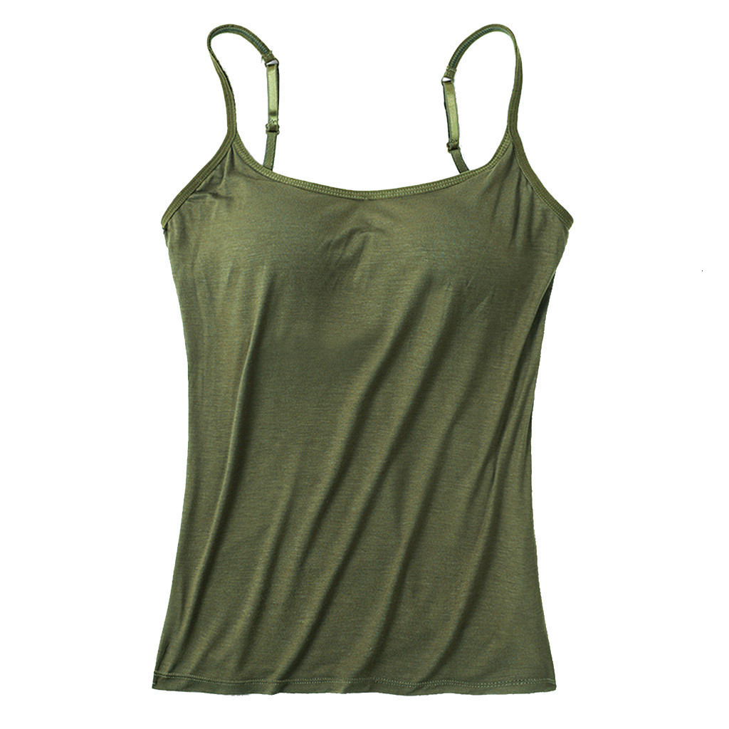 Camisoles Tanks Women's Camisole Tops with Built In Bra Neck Vest Padded Slim Fit Tank Sexy Shirts Feminino Casual 230508
